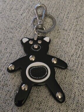 PRADA Black and White Bear Keychain Charm